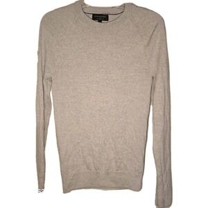 Banana Republic Men's 100% Merino Wool Light Gray Crew Neck Pullover Size XS